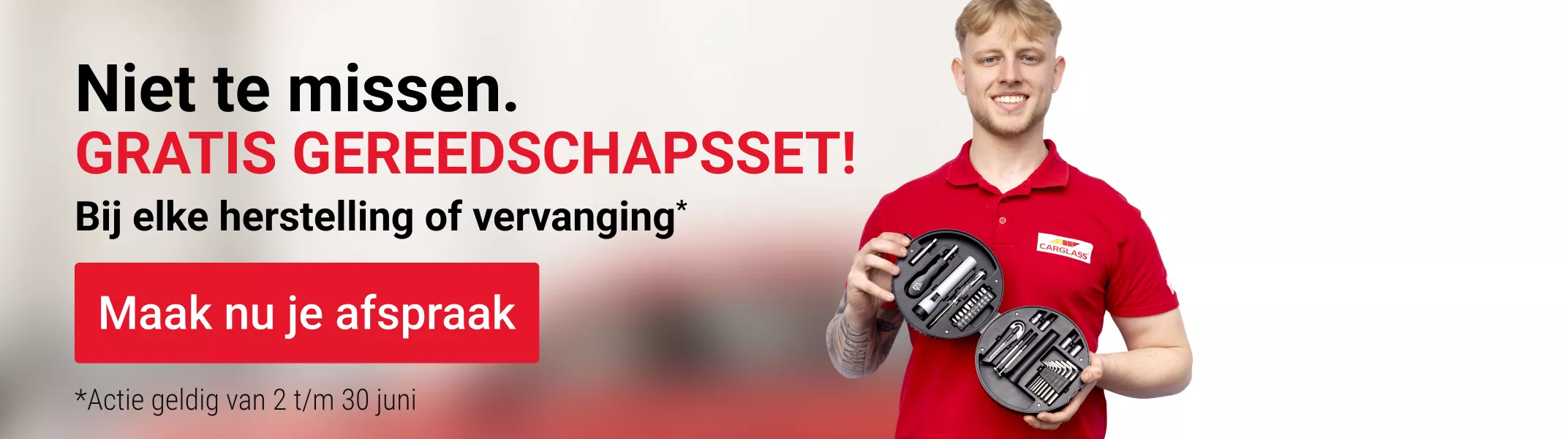 Promo banner gratis gereedschapsset
