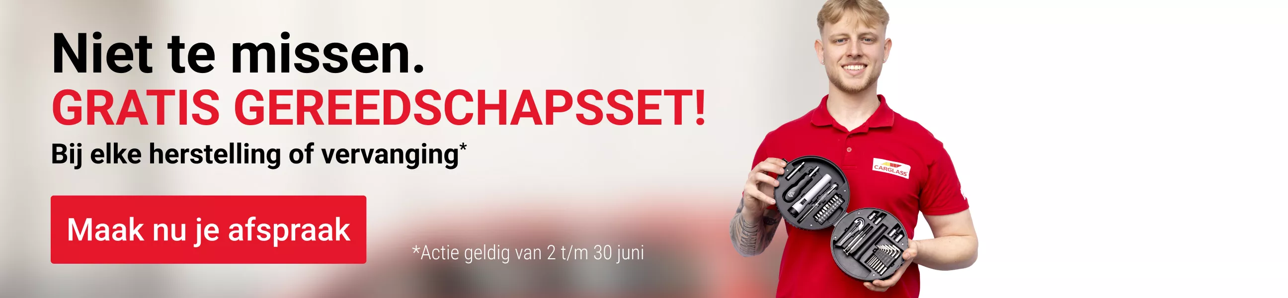 Promo banner gratis gereedschapsset