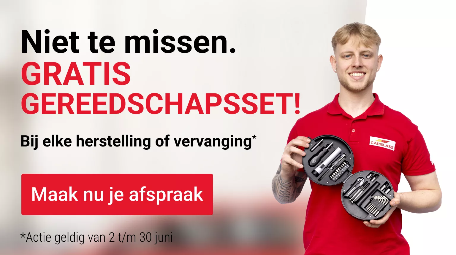 Promo banner gratis gereedschapsset