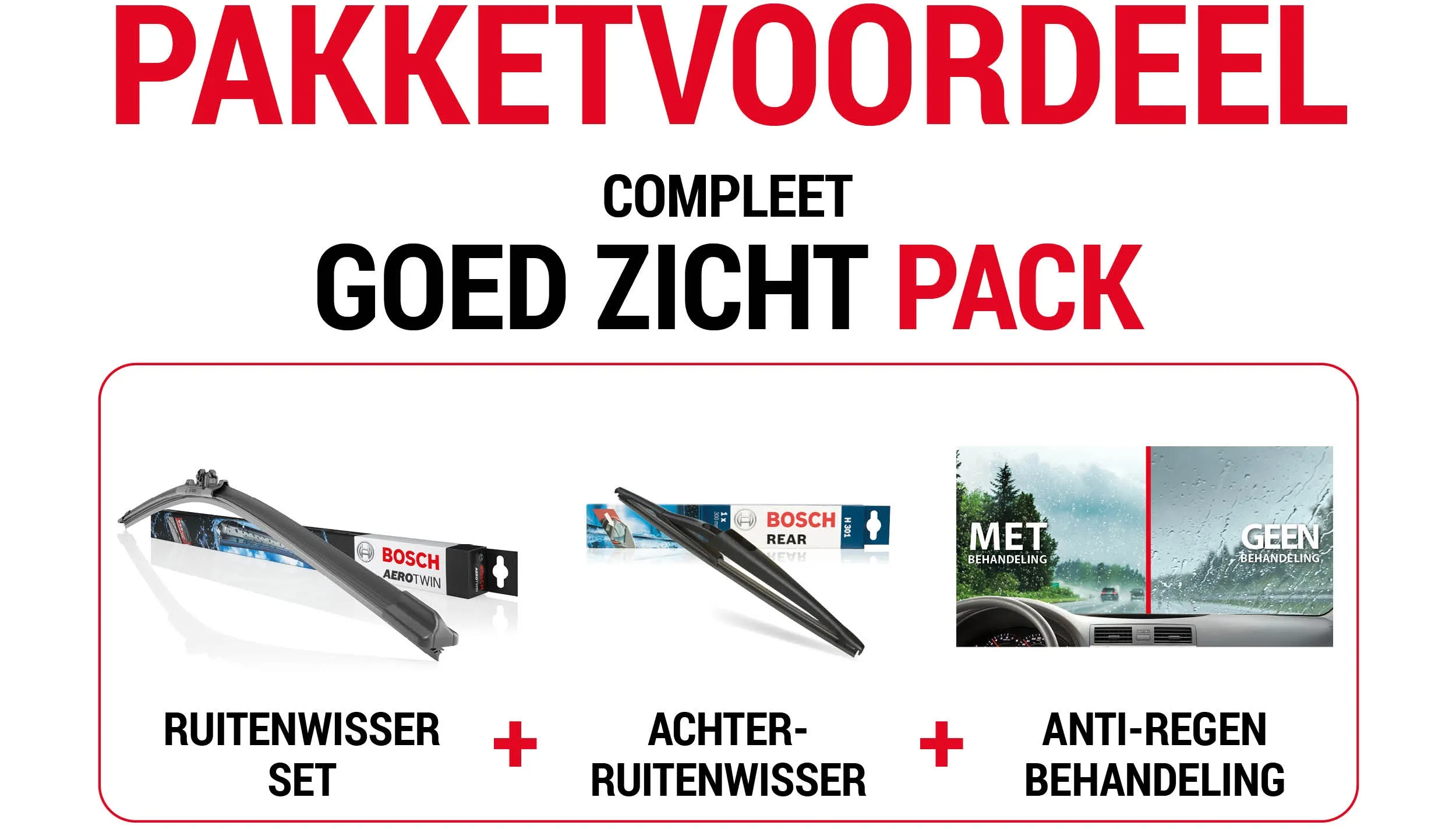 Perfect Wiperpack: voor- en achterruitenwisser + Carglass® Protect