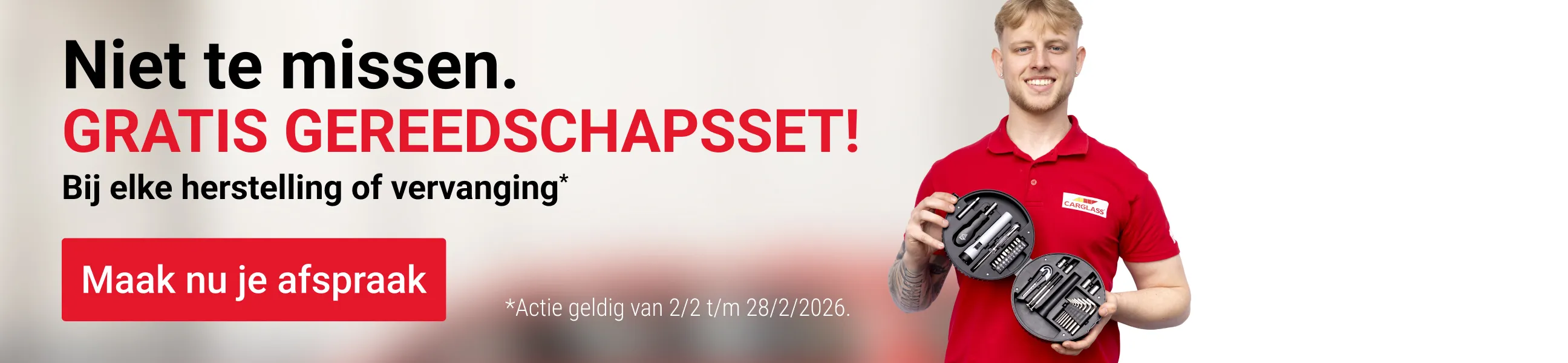 Promo banner gratis gereedschapsset